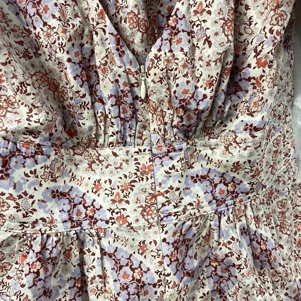 J Crew Collection Puff Sleeve Peplum Top Size 00 Floral Print